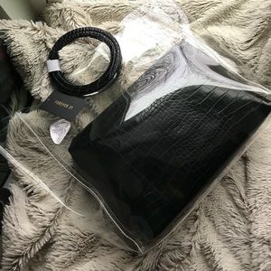 Clear and Black Tote/Handbag